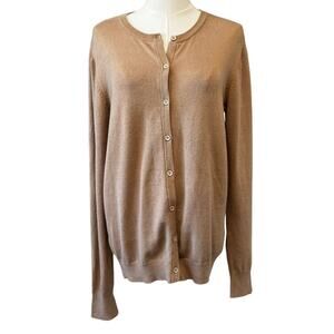 New BY DESIGN Nordstrom Women's Tan Button Front Knitted Cardigan Sweater Size S